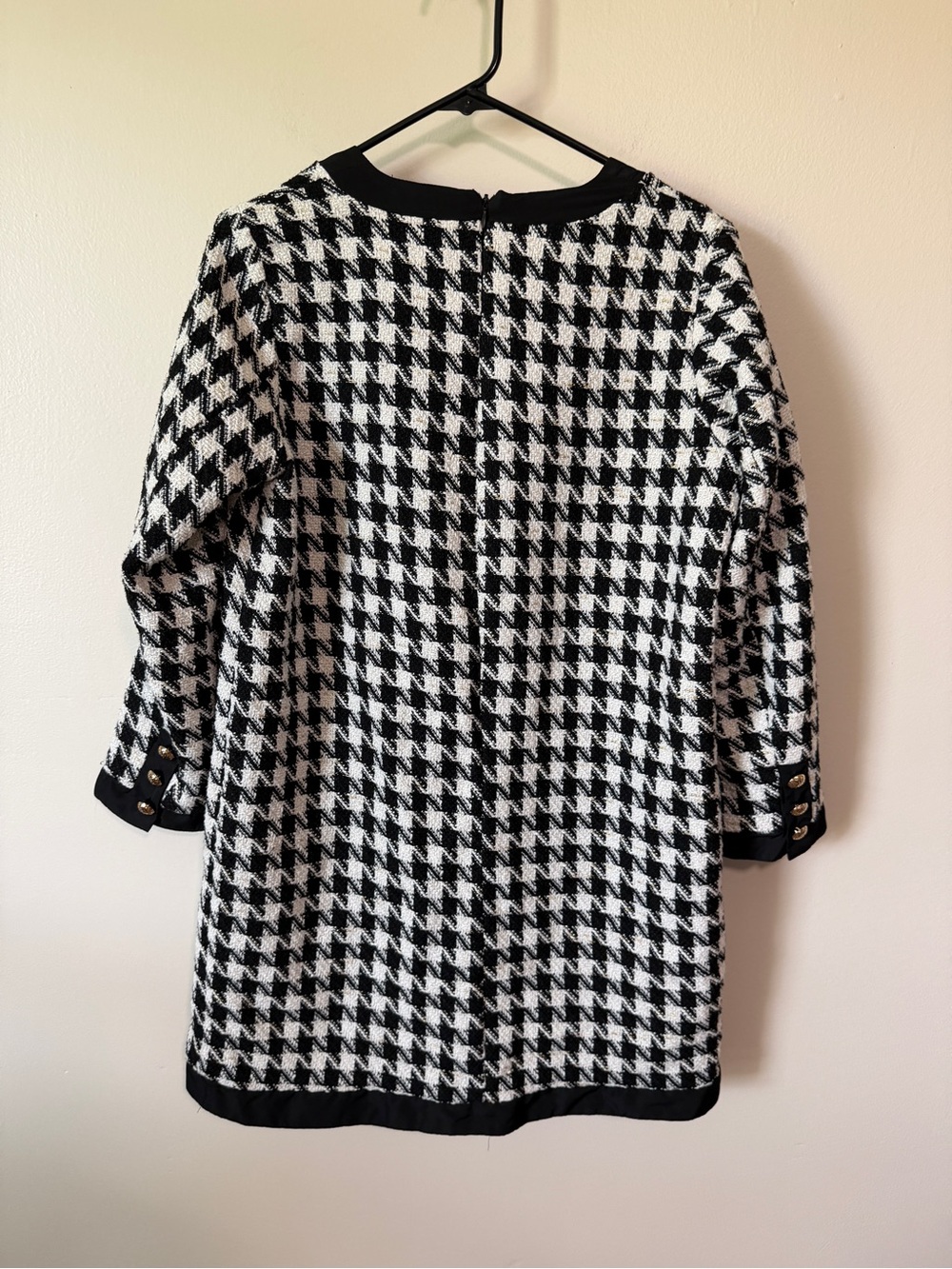 Tuckernuck Pomander Place houndstooth tweed black and white Coco dress size M - Picture 2 of 6